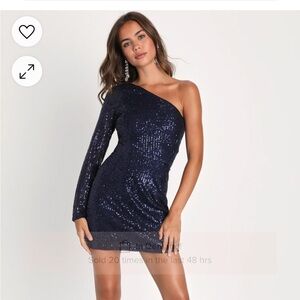 Lulus navy sequin dress